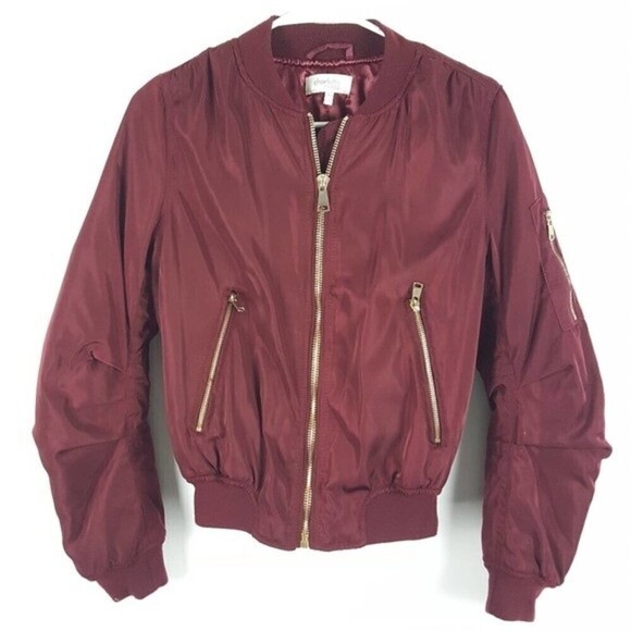 Charlotte Russe Bomber Jacket Womens Extra Small Full Zip Pockets Casual - Picture 1 of 7